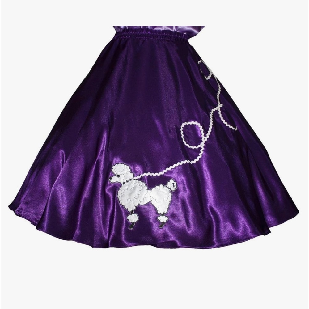 Purple satin poodle skirt